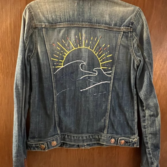 Women's Embroidered Jean Jacket -XS - Picture 1 of 5